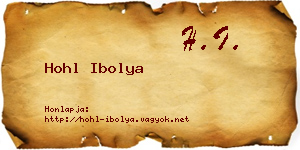 Hohl Ibolya névjegykártya